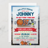 All Star Sport First Birthday Invitation 招待状 (正面/裏面)