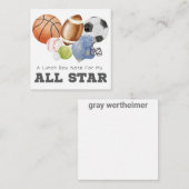 All Star Sportsランチノート エンクロージャーカード (正面/裏面)