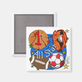 All Star Sports誕生日Tシャツとギフト マグネット (正面/裏面)