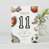 All Star Sports 11th Birthday Invitation for Boys 招待状 (スタンド正面)