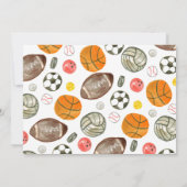 All Star Sports Ballsチームキッドボーイフォト誕生日 招待状 (裏面)