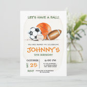 All Star Sports Birthday Partyの招待 招待状 (スタンド正面)