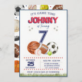 All Star Sports Birthday Partyの招待 招待状 (正面/裏面)