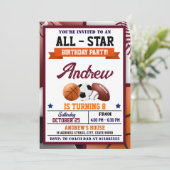 All Star Sports Birthday Partyへの招待 招待状 (スタンド正面)
