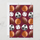 All Star Sports Birthday Partyへの招待 招待状 (裏面)