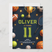 All Star Sports Birthday Party 招待状 (正面)