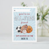 All-Star Sports Kids Valentines Day Card 招待状 (スタンド正面)