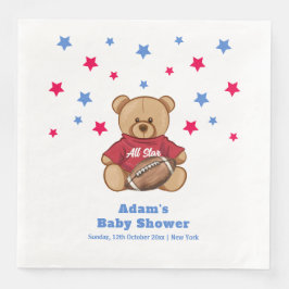 All Star Teddy Bear Football Sport Baby Shower 
