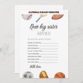 All Stars Sports Baby Shower – 編集可能な名前、5 x 7 招待状 (正面/裏面)