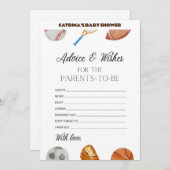 All Stars Sports Baby Shower – 編集可能な名前、5 x 7 招待状 (正面/裏面)