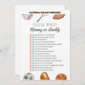 All Stars Sports Baby Shower – 編集可能な名前、5 x 7 招待状 (正面/裏面)