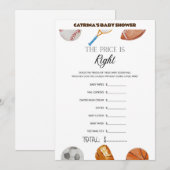 All Stars Sports Baby Shower – 編集可能な名前、5 x 7 招待状 (正面/裏面)