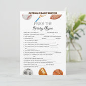 All Stars Sports Baby Shower – 編集可能な名前、5 x 7 招待状 (スタンド正面)