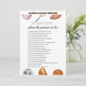 All Stars Sports Baby Shower – 編集可能な名前、5 x 7 招待状 (スタンド正面)