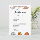 All Stars Sports Baby Shower – 編集可能な名前、5 x 7 招待状 (スタンド正面)