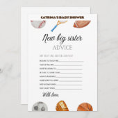 All Stars Sports Baby Shower – 編集可能な名前、5 x 7 招待状 (正面/裏面)