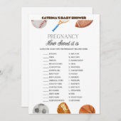 All Stars Sports Baby Shower – 編集可能な名前、5 x 7 招待状 (正面/裏面)