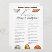 All Stars Sports Baby Shower – 編集可能な名前、5 x 7 招待状 (正面/裏面)