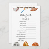 All Stars Sports Baby Shower – 編集可能な名前、5 x 7 招待状 (正面/裏面)