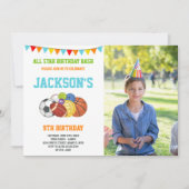 All Stars White Sportsパーティー誕生日と写真 招待状