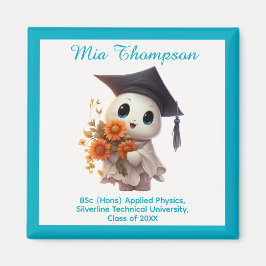 🎓 All text customizable Chibi Blue Graduation  マグネット