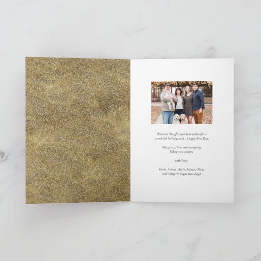 All The 最高の For NEW YEARフォト金ゴールドグリッターシック シーズンカード (内部)