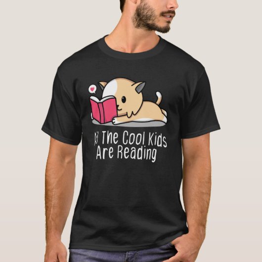 All the Cool Kids are Reading Book Cat Tシャツ (正面)