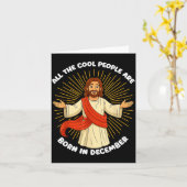 All The Cool People Are Born In December Funny Quo カード (黄色い花)