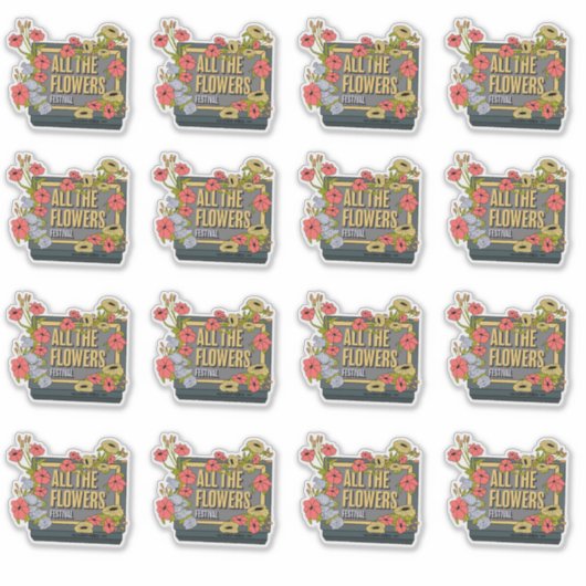 All the Flowers Festival Logo シール (正面)