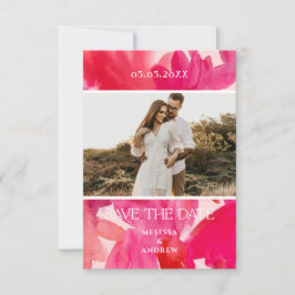 All the Love Water color Pink Photo Save the Date セーブザデート