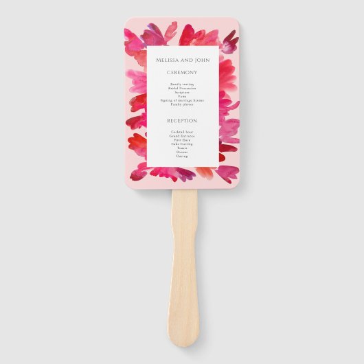 All the Love Water color Pink Red ハンドファン (正面)