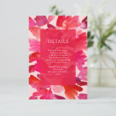 All the Love Watercolour Pink Red Wedding Details  エンクロージャーカード (スタンド正面)