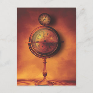 All the time in the World Steampunk Clock Globe ポストカード