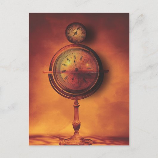 All the time in the World Steampunk Clock Globe ポストカード (正面)