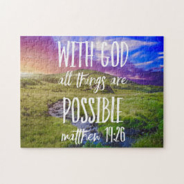 All Things Are Possible Bible Verse Christian ジグソーパズル