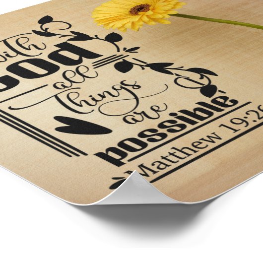 All Things Are Possible | Matthew 19:26 ポスター (角)