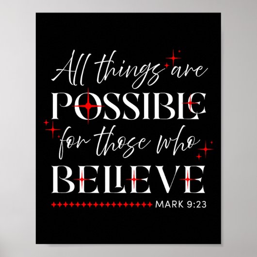 All Things Are Ssible For Those Who Believe Mk 9_2 ポスター (正面)