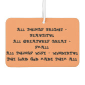 All Things Bright and Beautiful Car Air Freshner カーエアーフレッシュナー (裏面)