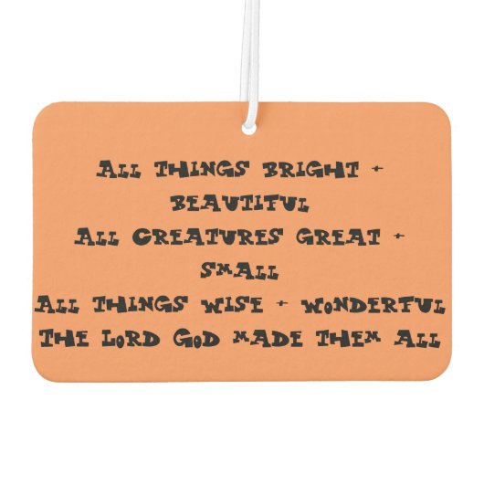 All Things Bright and Beautiful Car Air Freshner カーエアーフレッシュナー (裏面)