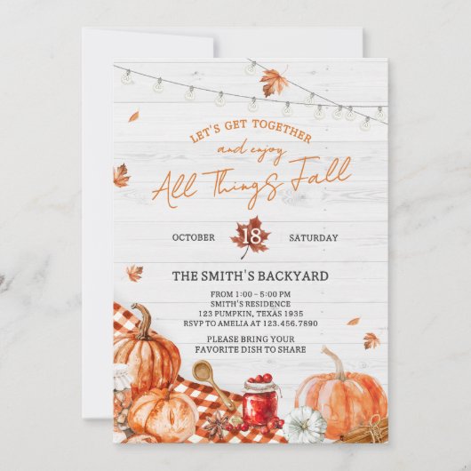 All Things Fall Festival Party Invitation 招待状 (正面)