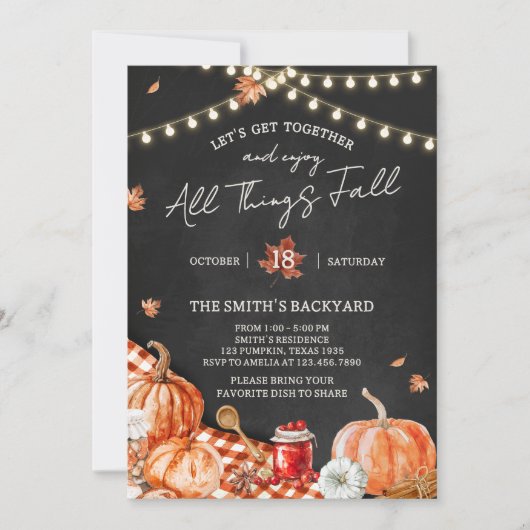 All Things Fall Party Invitation 招待状 (正面)