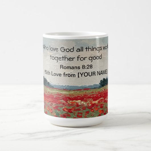 All Things for Good" Personalized Bible Verse Mug コーヒーマグカップ (中央)