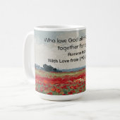 All Things for Good" Personalized Bible Verse Mug コーヒーマグカップ (正面左)