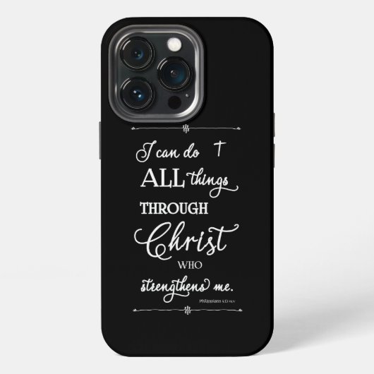 All Things Through Christ - Philippians 4:13  iPhoneケース (裏面)