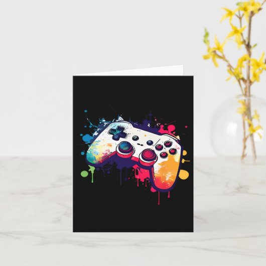 All Things Video Game Controller Gamer Boys Me カード (黄色い花)