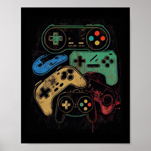 All Things Video Game Controller Gamer Graphic ポスター (正面)
