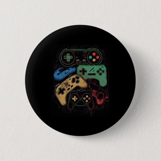All Things Video Game Controller Gamer Graphic 缶バッジ (正面)