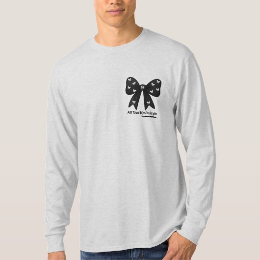 All Tied Up In Style – Chic Minimalist Bow T-Shirt Tシャツ (正面)