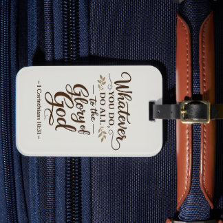 All to the Glory of God Scripture Luggage Tag ラゲッジタグ