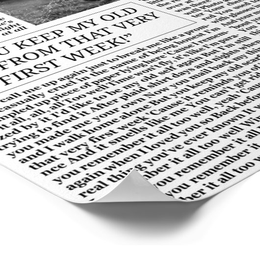 All Too Well Newspaper  ポスター (角)